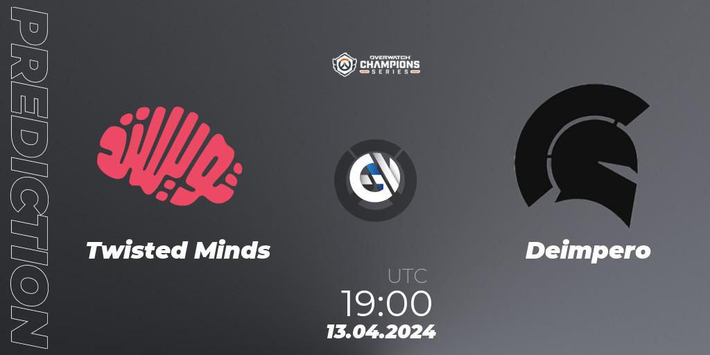 Twisted Minds - Deimpero: прогноз. 13.04.2024 at 19:00, Overwatch, Overwatch Champions Series 2024 - EMEA Stage 2 Group Stage