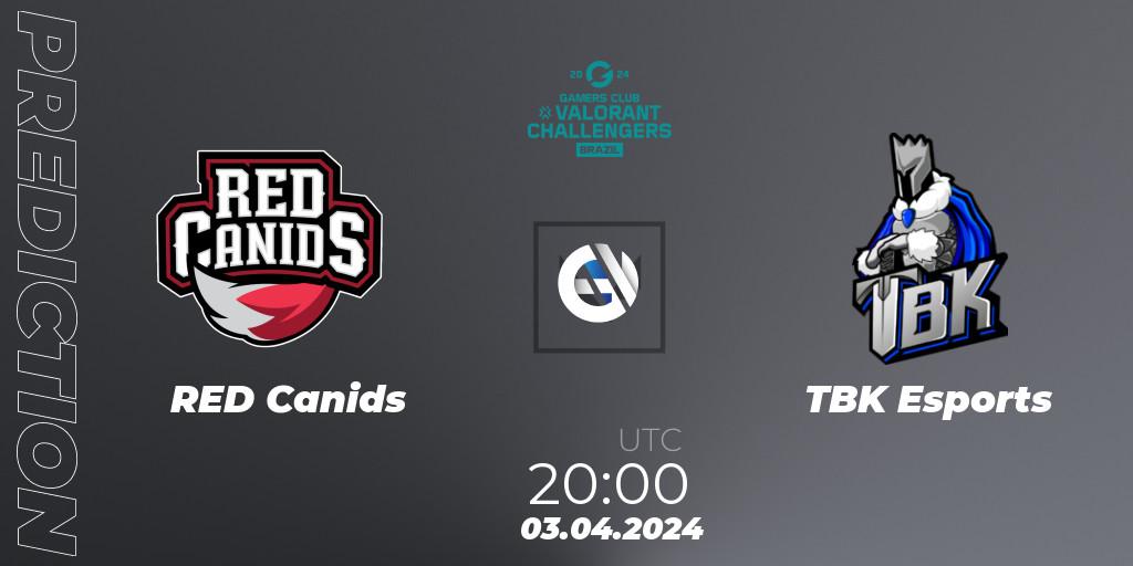 RED Canids - TBK Esports: прогноз. 03.04.24, VALORANT, VALORANT Challengers Brazil 2024: Split 1