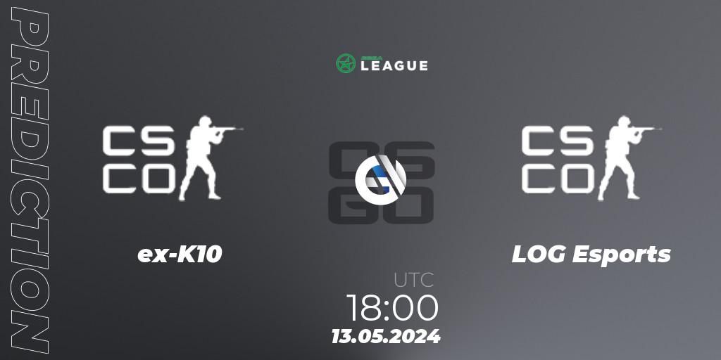 ex-K10 - LOG Esports: прогноз. 13.05.2024 at 18:00, Counter-Strike (CS2), ESEA Season 49: Advanced Division - Europe
