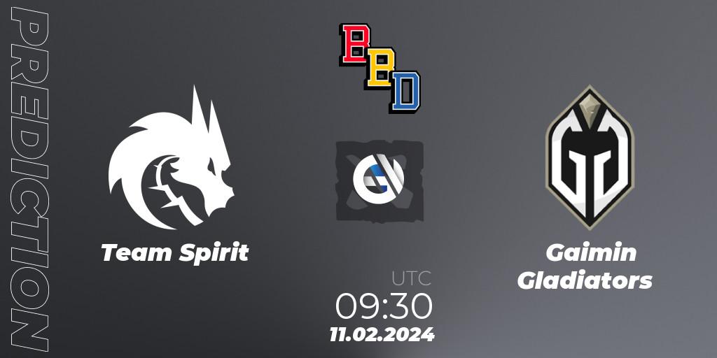 Team Spirit - Gaimin Gladiators: прогноз. 11.02.2024 at 09:02, Dota 2, BetBoom Dacha Dubai 2024
