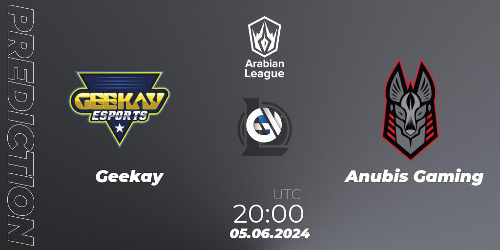 Geekay - Anubis Gaming: прогноз. 05.06.2024 at 20:00, LoL, Arabian League Summer 2024