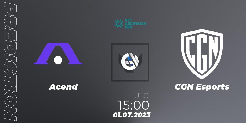 Acend - CGN Esports: прогноз. 01.07.2023 at 15:10, VALORANT, VALORANT Challengers Ascension 2023: EMEA - Group Stage