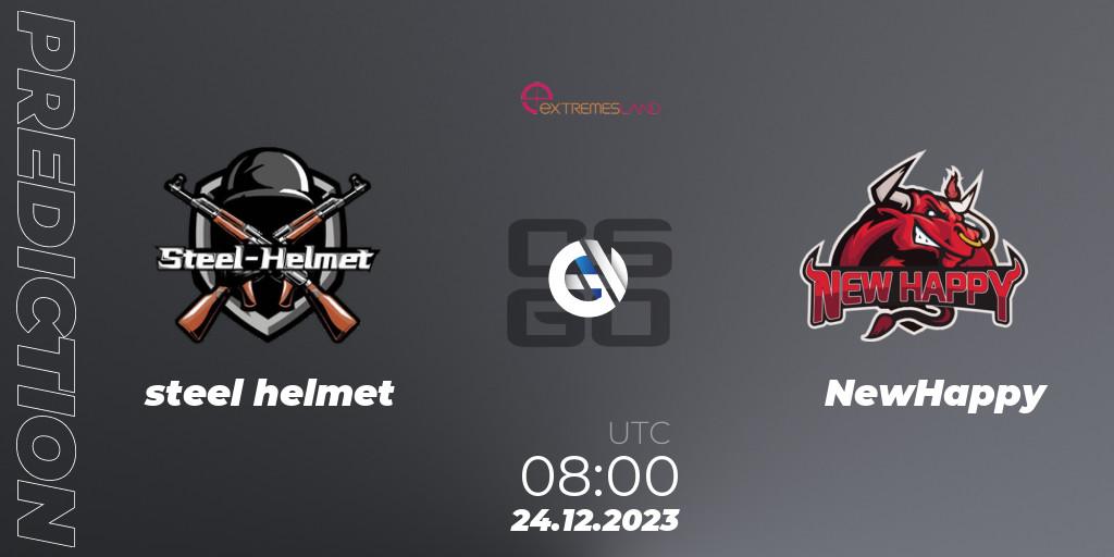 steel helmet - NewHappy: прогноз. 24.12.2023 at 09:00, Counter-Strike (CS2), eXTREMESLAND 2023: Chinese Qualifier