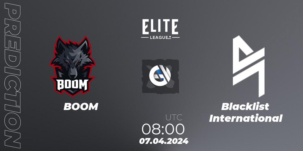 BOOM - Blacklist International: прогноз. 07.04.24, Dota 2, Elite League: Round-Robin Stage