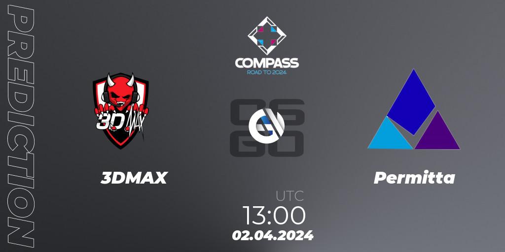 3DMAX - Permitta: прогноз. 02.04.2024 at 13:00, Counter-Strike (CS2), YaLLa Compass Spring 2024