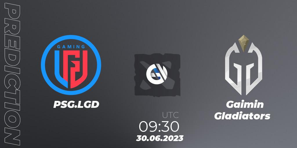 PSG.LGD - Gaimin Gladiators: прогноз. 30.06.2023 at 09:20, Dota 2, Bali Major 2023 - Group Stage