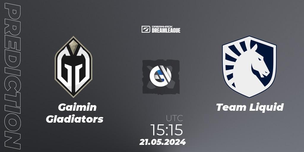 Gaimin Gladiators - Team Liquid: прогноз. 21.05.2024 at 15:40, Dota 2, DreamLeague Season 23