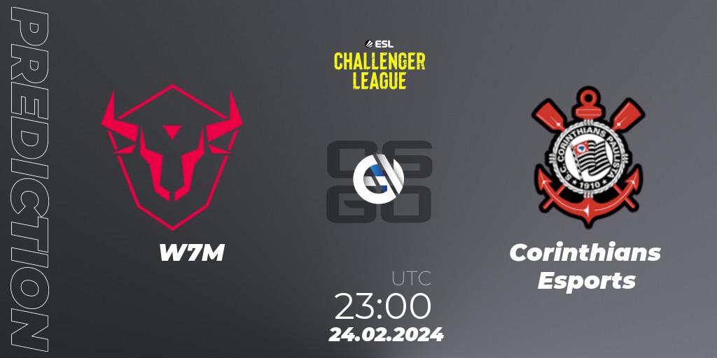 W7M - Corinthians Esports: прогноз. 24.02.2024 at 23:00, Counter-Strike (CS2), ESL Challenger League Season 47: South America