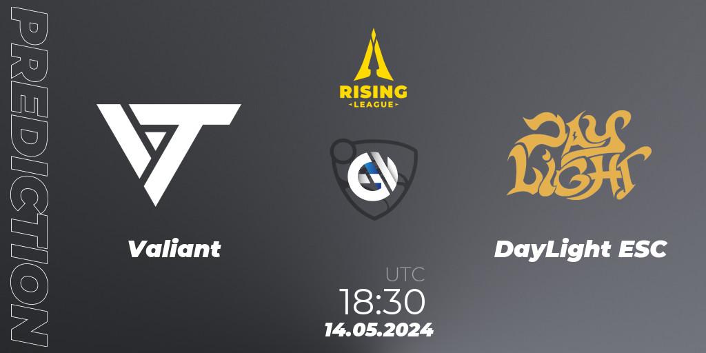 Valiant - DayLight ESC: прогноз. 14.05.2024 at 18:40, Rocket League, Rising League 2024 — Split 1 — Main Event