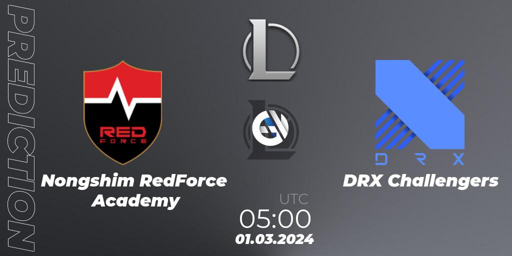 Nongshim RedForce Academy - DRX Challengers: прогноз. 01.03.24, LoL, LCK Challengers League 2024 Spring - Group Stage