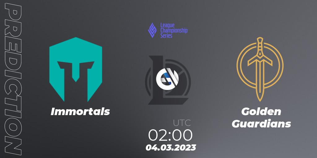Immortals - Golden Guardians: прогноз. 04.03.2023 at 02:00, LoL, LCS Spring 2023 - Group Stage