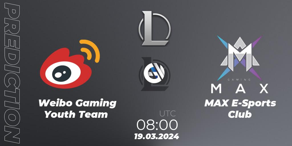 Weibo Gaming Youth Team - MAX E-Sports Club: прогноз. 19.03.2024 at 08:00, LoL, LDL 2024 - Stage 1