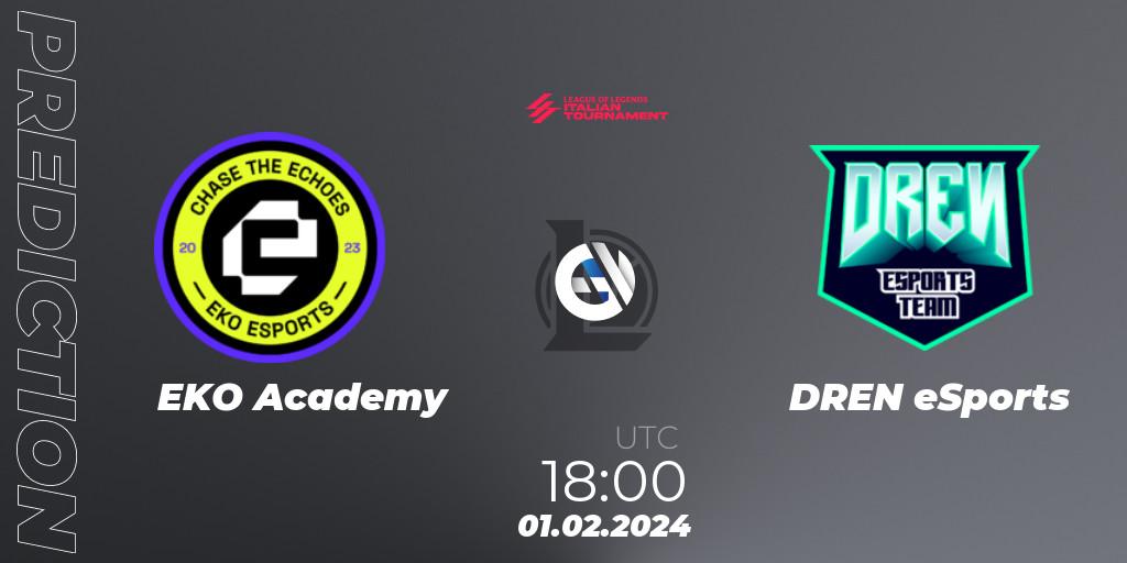 EKO Academy - DREN eSports: прогноз. 01.02.2024 at 18:00, LoL, LoL Italian Tournament Spring 2024