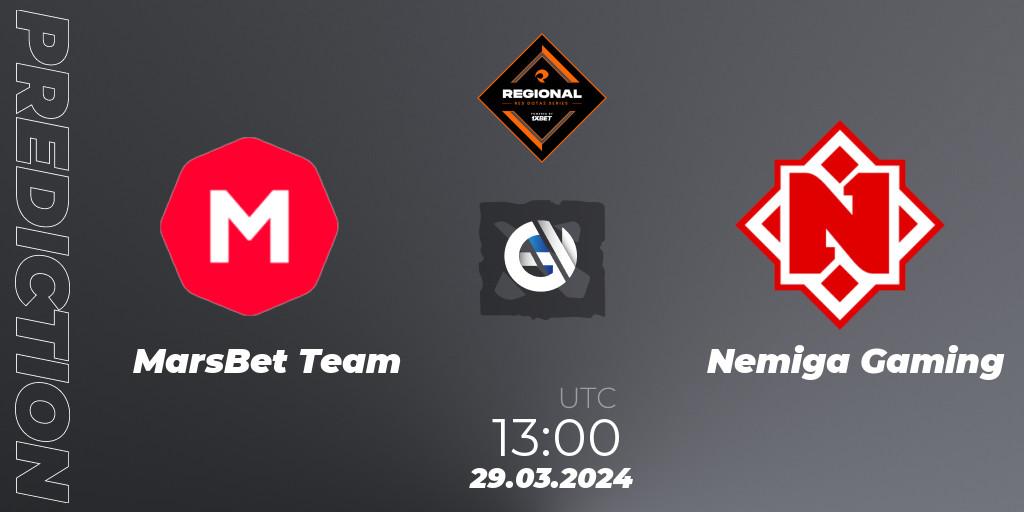 MarsBet Team - Nemiga Gaming: прогноз. 29.03.2024 at 13:00, Dota 2, RES Regional Series: EU #1