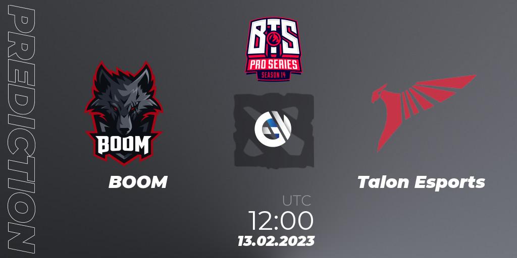 BOOM - Talon Esports: прогноз. 12.02.2023 at 09:00, Dota 2, BTS Pro Series Season 14: Southeast Asia