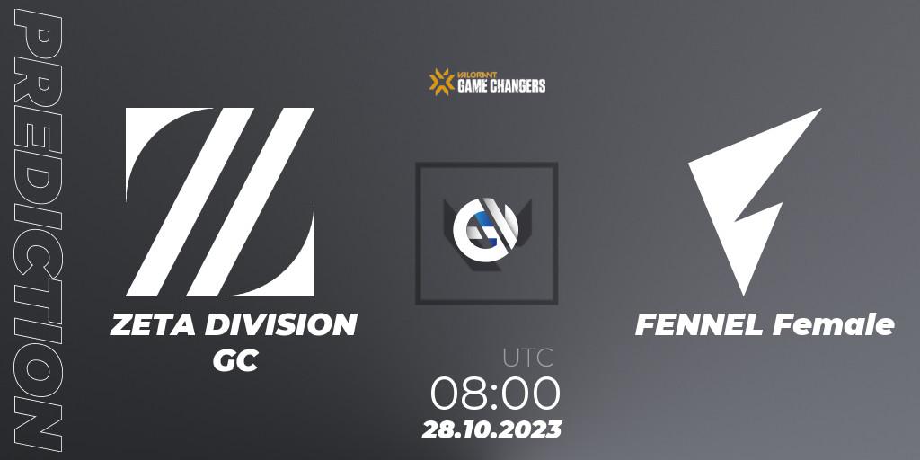 ZETA DIVISION GC - FENNEL Female: прогноз. 28.10.2023 at 08:00, VALORANT, VCT 2023: Game Changers East Asia
