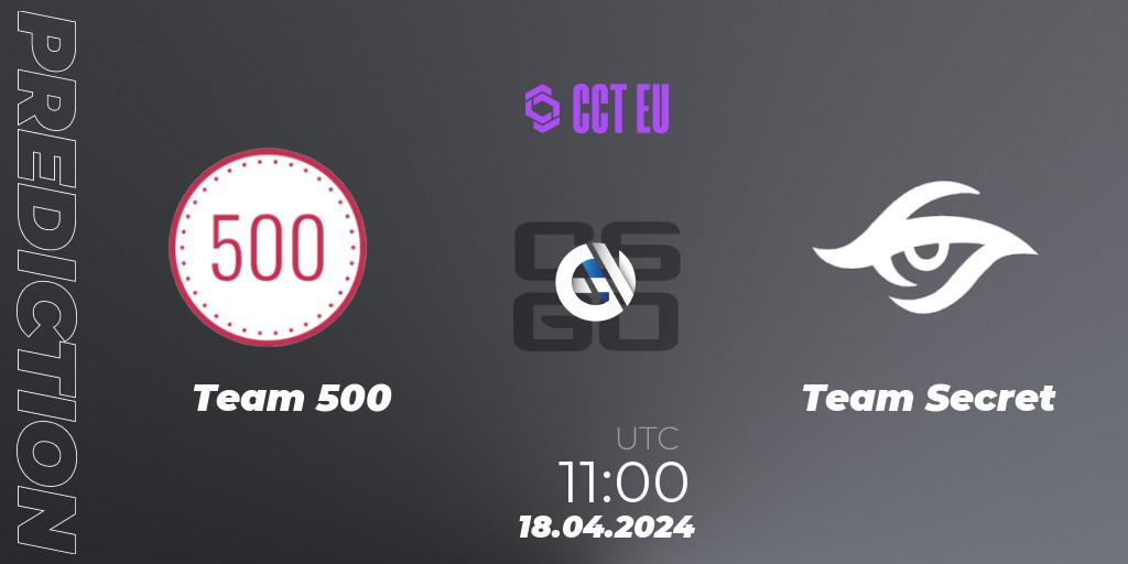 Team 500 - Team Secret: прогноз. 18.04.2024 at 11:00, Counter-Strike (CS2), CCT Season 2 Europe Series 1 Closed Qualifier