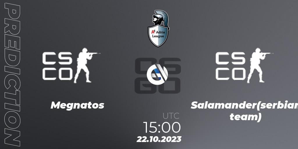 Megnatos - Salamander(serbian team): прогноз. 22.10.2023 at 15:00, Counter-Strike (CS2), A1 Adria League Season 12