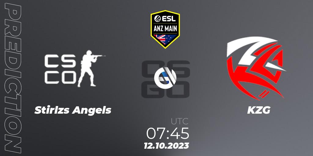 Stirlzs Angels - KZG: прогноз. 12.10.2023 at 07:45, Counter-Strike (CS2), ESL ANZ Main Season 17