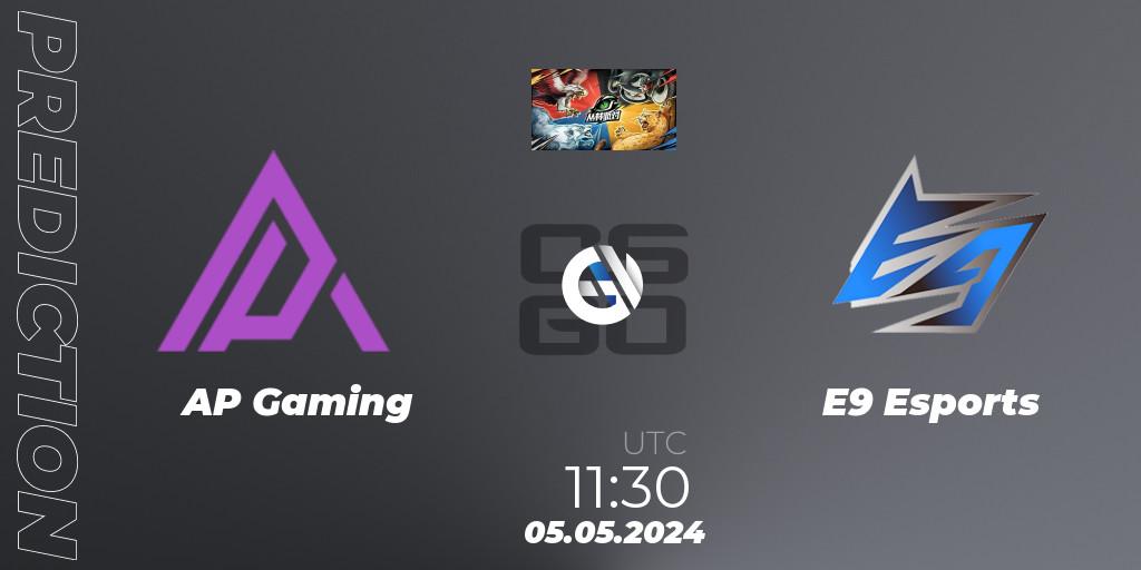 AP Gaming - E9 Esports: прогноз. 05.05.2024 at 11:30, Counter-Strike (CS2), Perfect World Wild Party Season 1