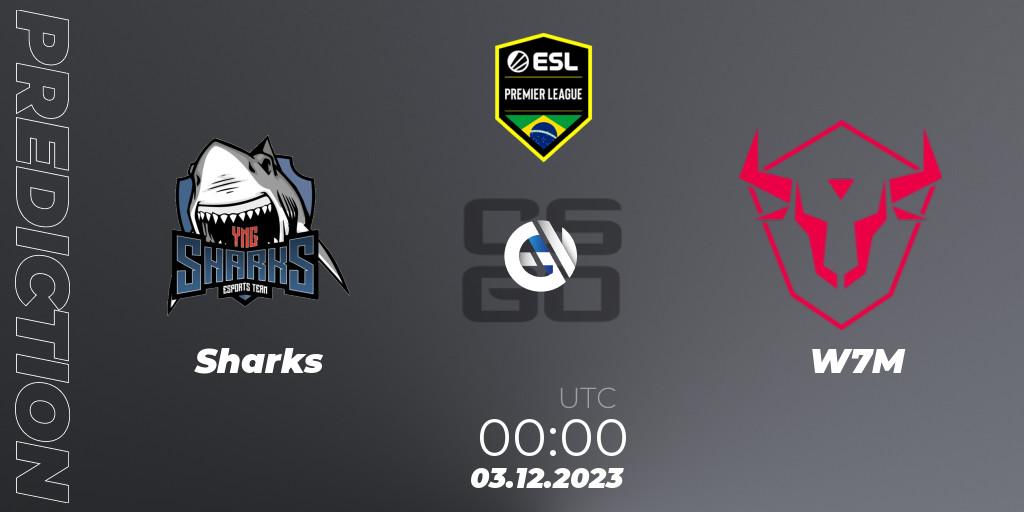 Sharks - W7M: прогноз. 03.12.2023 at 00:00, Counter-Strike (CS2), ESL Brasil Premier League Season 15