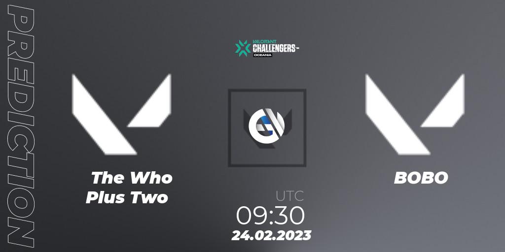 The Who Plus Two - BOBO: прогноз. 24.02.2023 at 10:00, VALORANT, VALORANT Challengers 2023: Oceania Split 1