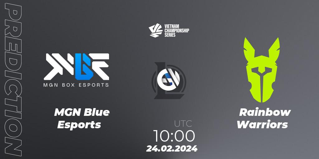 MGN Blue Esports - Rainbow Warriors: прогноз. 24.02.2024 at 10:00, LoL, VCS Dawn 2024 - Group Stage