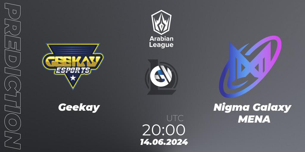 Geekay - Nigma Galaxy MENA: прогноз. 14.06.2024 at 20:00, LoL, Arabian League Summer 2024
