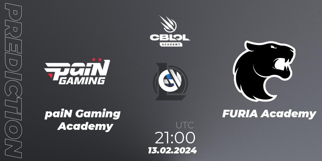 paiN Gaming Academy - FURIA Academy: прогноз. 13.02.24, LoL, CBLOL Academy Split 1 2024