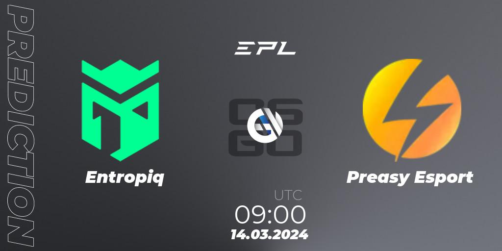 Entropiq - Preasy Esport: прогноз. 14.03.24, CS2 (CS:GO), European Pro League Season 14