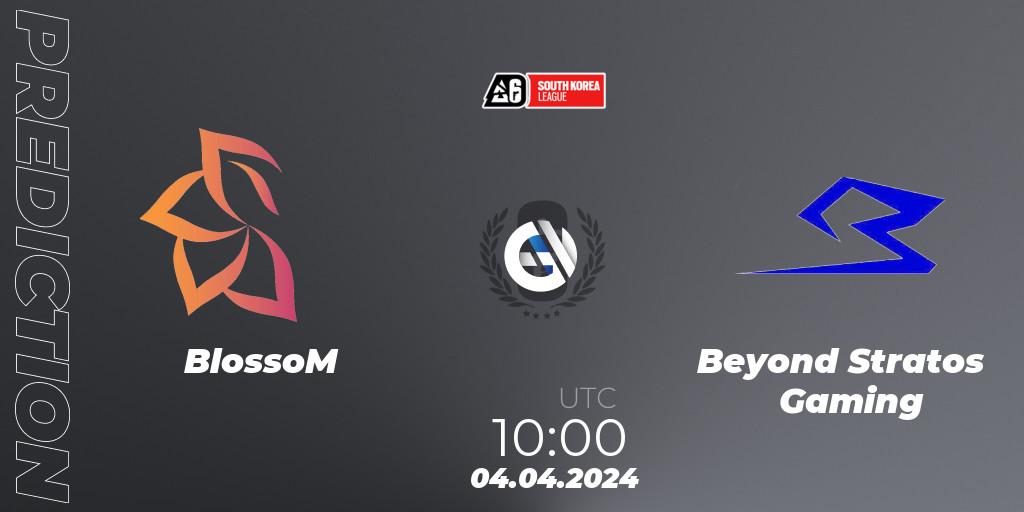 BlossoM - Beyond Stratos Gaming: прогноз. 05.04.2024 at 10:00, Rainbow Six, South Korea League 2024 - Stage 1