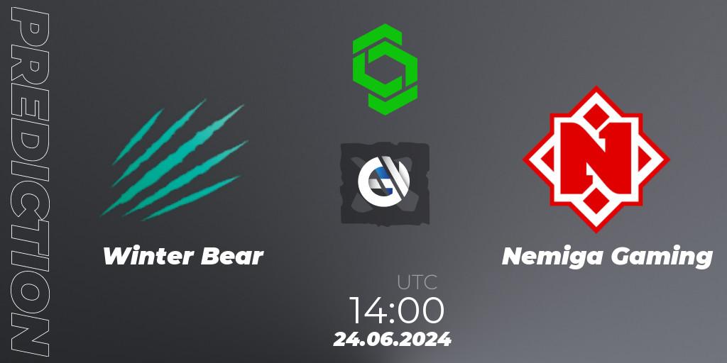 Winter Bear - Nemiga Gaming: прогноз. 24.06.2024 at 15:00, Dota 2, CCT Dota 2 Series 1
