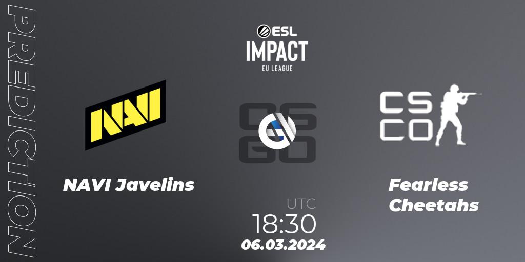 NAVI Javelins - Fearless Cheetahs: прогноз. 06.03.24, CS2 (CS:GO), ESL Impact League Season 5: Europe