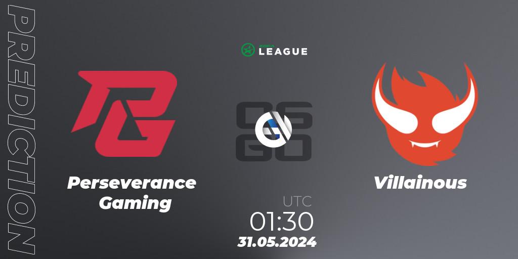 Perseverance Gaming - Villainous: прогноз. 31.05.2024 at 01:30, Counter-Strike (CS2), ESEA Advanced Season 49 North America