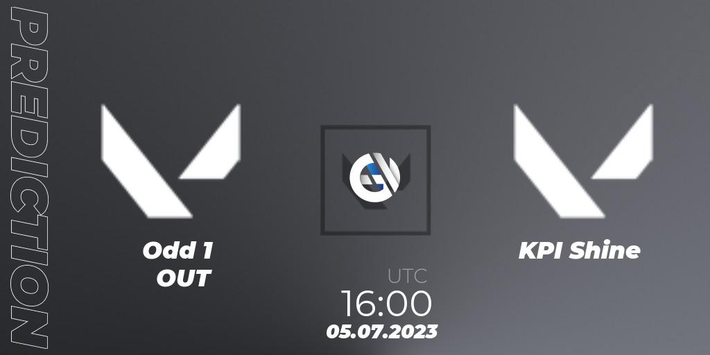Odd 1 OUT - KPI Shine: прогноз. 05.07.2023 at 16:10, VALORANT, VCT 2023: Game Changers EMEA Series 2 - Group Stage