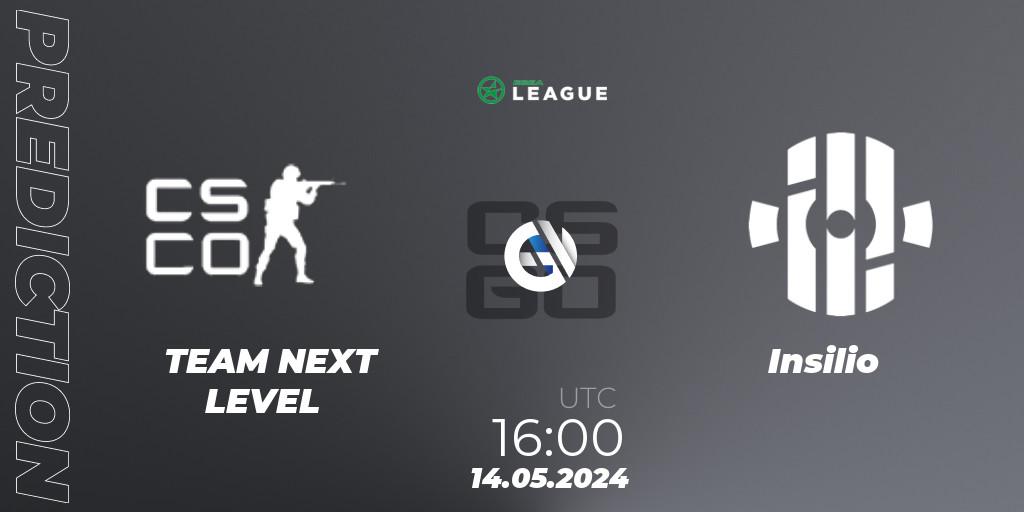 TEAM NEXT LEVEL - Insilio: прогноз. 14.05.2024 at 16:00, Counter-Strike (CS2), ESEA Season 49: Advanced Division - Europe