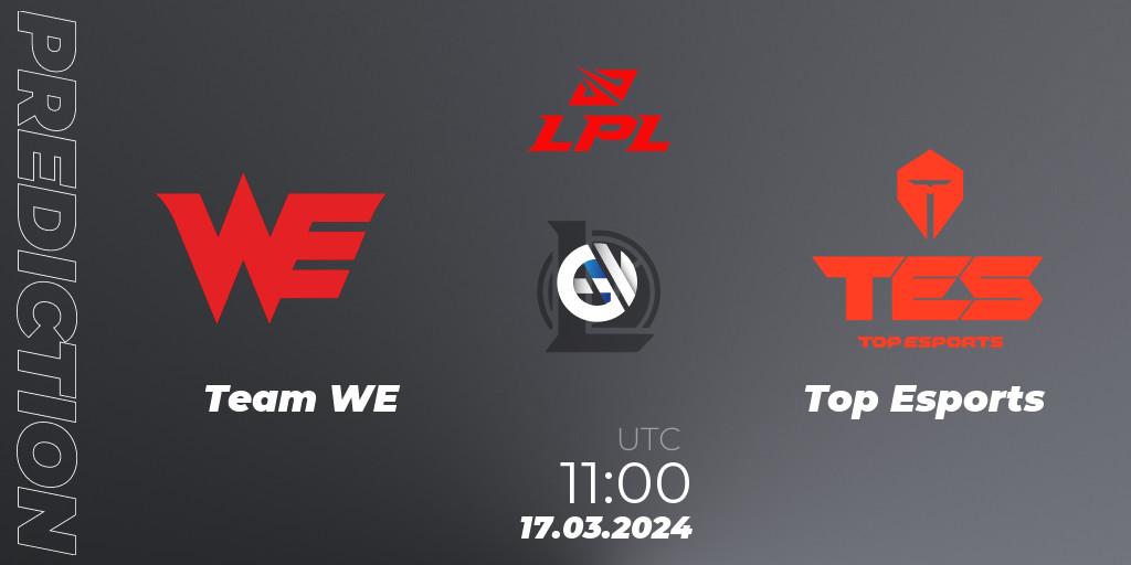 Team WE - Top Esports: прогноз. 17.03.2024 at 11:00, LoL, LPL Spring 2024 - Group Stage