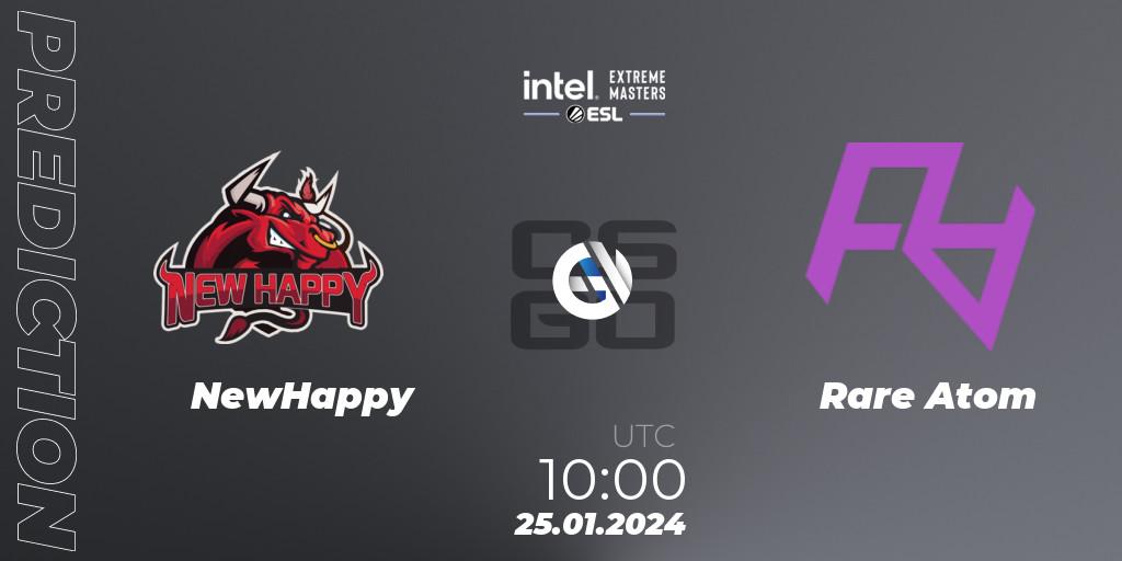 NewHappy - Rare Atom: прогноз. 25.01.2024 at 10:00, Counter-Strike (CS2), Intel Extreme Masters China 2024: Asian Open Qualifier #2
