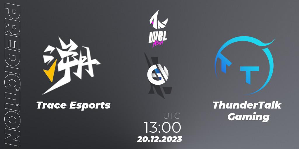 Trace Esports - ThunderTalk Gaming: прогноз. 20.12.2023 at 13:00, Wild Rift, WRL Asia 2023 - Season 2 - Regular Season