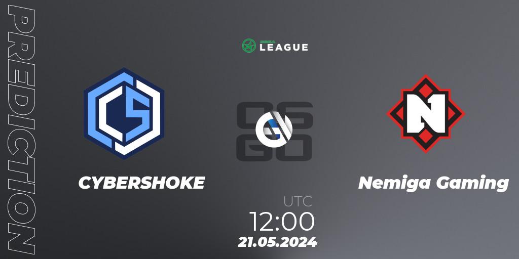 CYBERSHOKE - Nemiga Gaming: прогноз. 21.05.2024 at 12:00, Counter-Strike (CS2), ESEA Season 49: Advanced Division - Europe