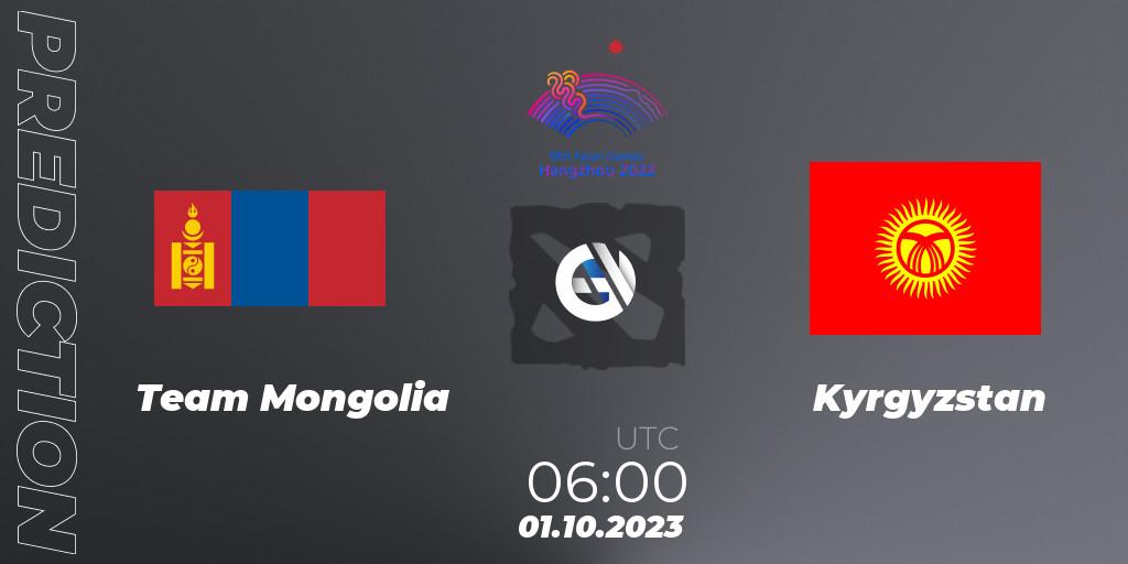 Team Mongolia - Kyrgyzstan: прогноз. 01.10.2023 at 06:00, Dota 2, 2022 Asian Games