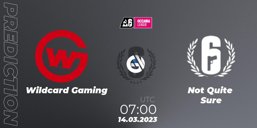 Wildcard Gaming - Not Quite Sure: прогноз. 14.03.2023 at 07:15, Rainbow Six, Oceania League 2023 - Stage 1