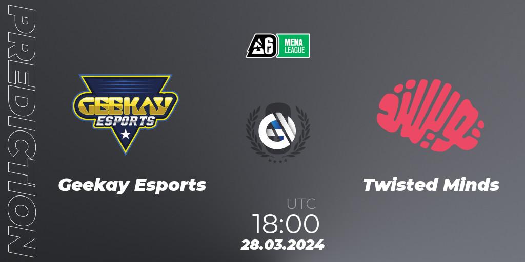 Geekay Esports - Twisted Minds: прогноз. 28.03.2024 at 18:00, Rainbow Six, MENA League 2024 - Stage 1