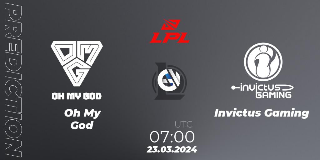 Oh My God - Invictus Gaming: прогноз. 23.03.2024 at 07:00, LoL, LPL Spring 2024 - Group Stage