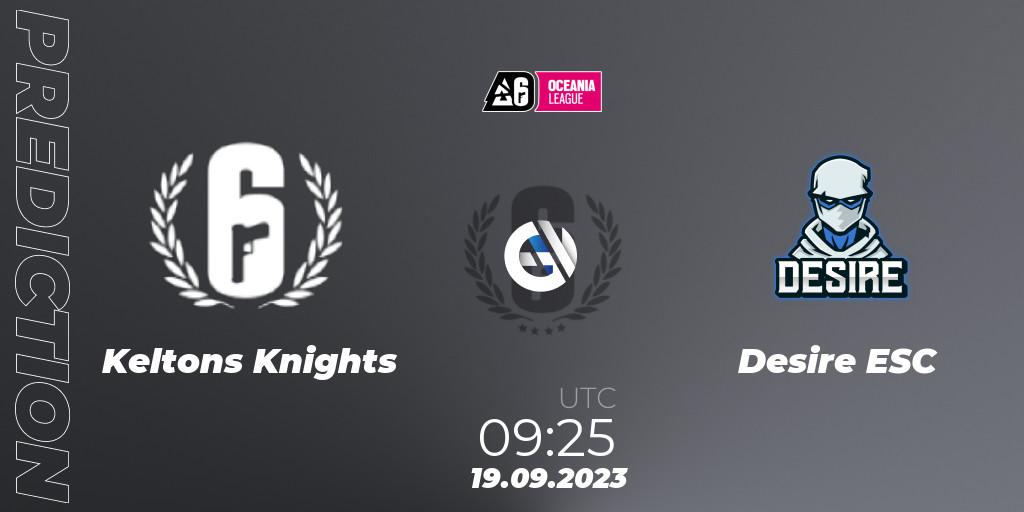 Keltons Knights - Desire ESC: прогноз. 19.09.2023 at 09:25, Rainbow Six, Oceania League 2023 - Stage 2