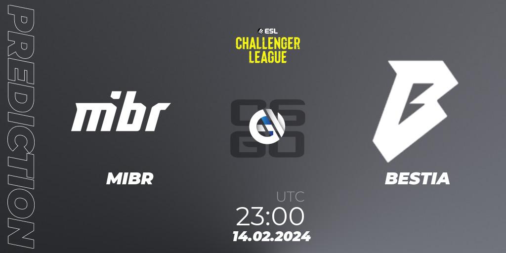 MIBR - BESTIA: прогноз. 14.02.2024 at 23:00, Counter-Strike (CS2), ESL Challenger League Season 47: South America