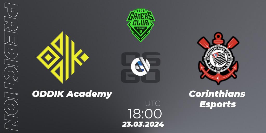 ODDIK Academy - Corinthians Esports: прогноз. 23.03.2024 at 18:00, Counter-Strike (CS2), Gamers Club Liga Série B: March 2024