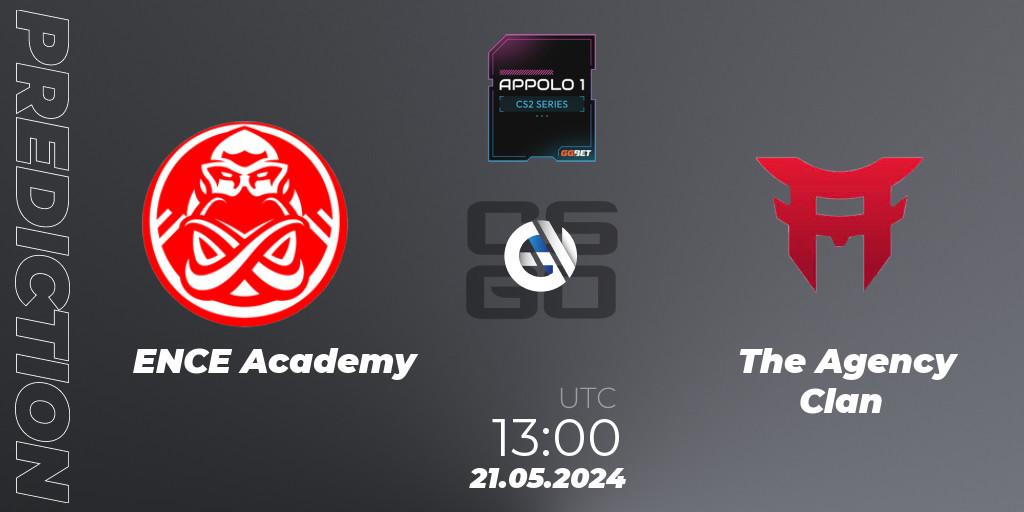 ENCE Academy - The Agency Clan: прогноз. 21.05.2024 at 13:00, Counter-Strike (CS2), Appolo1 Series: Phase 2