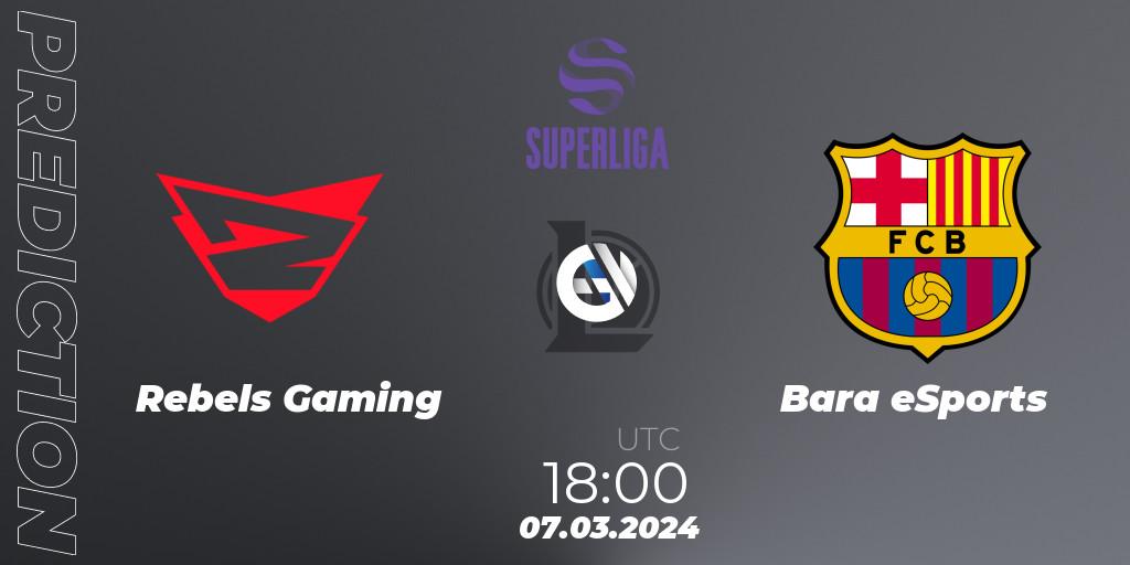 Rebels Gaming - Barça eSports: прогноз. 07.03.2024 at 18:00, LoL, Superliga Spring 2024 - Group Stage