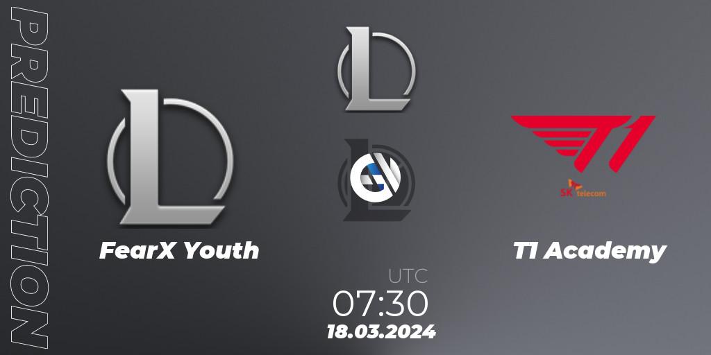 FearX Youth - T1 Academy: прогноз. 18.03.2024 at 07:30, LoL, LCK Challengers League 2024 Spring - Group Stage